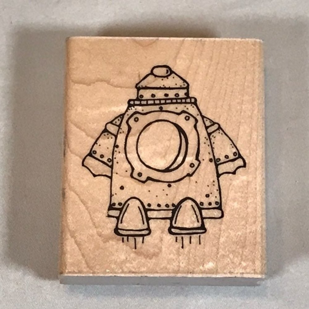 Rocket Ship Rubber Crafting Stamp
